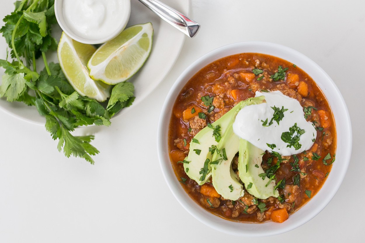 Slow Cooker Turkey and Sweet Potato Chili
