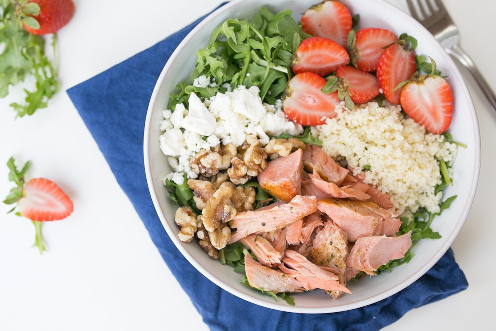 Salmon, Strawberry, and Couscous Salad