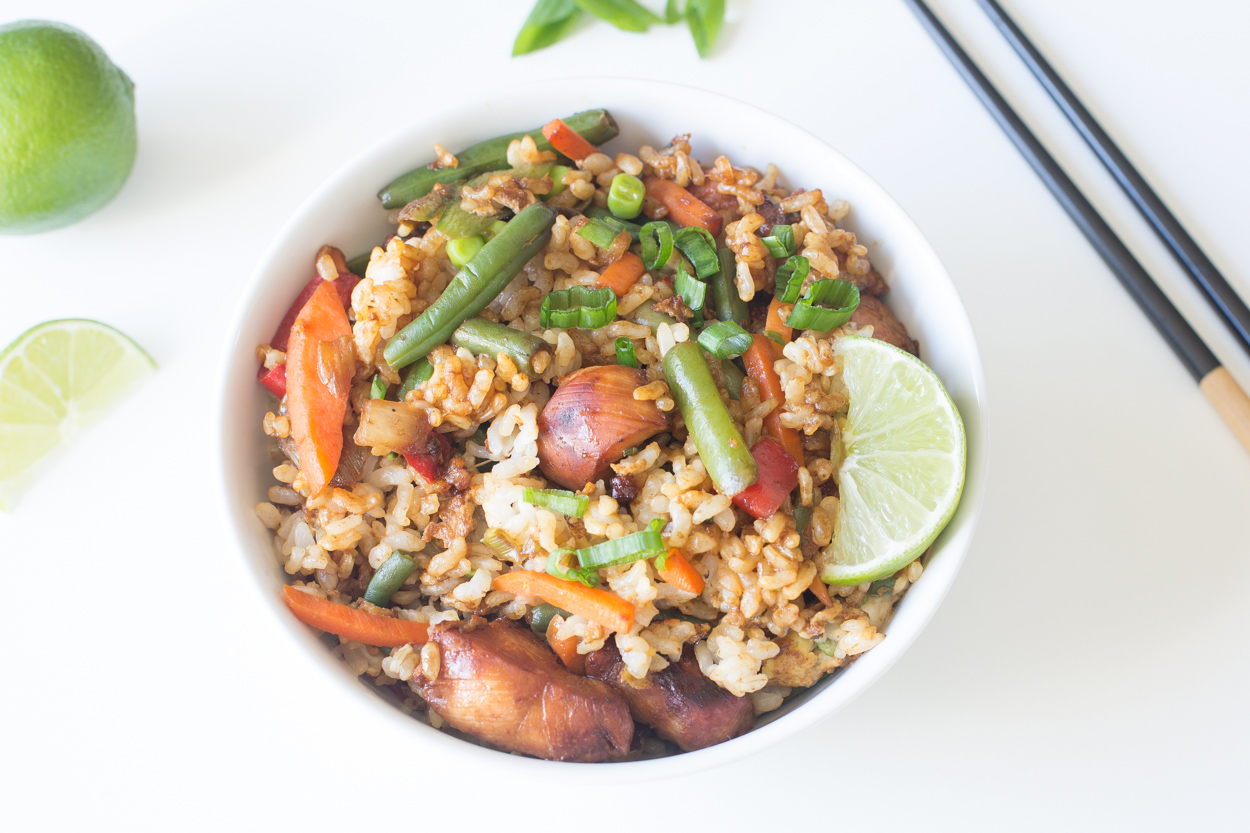 Honey-Sriracha Chicken Fried Rice 