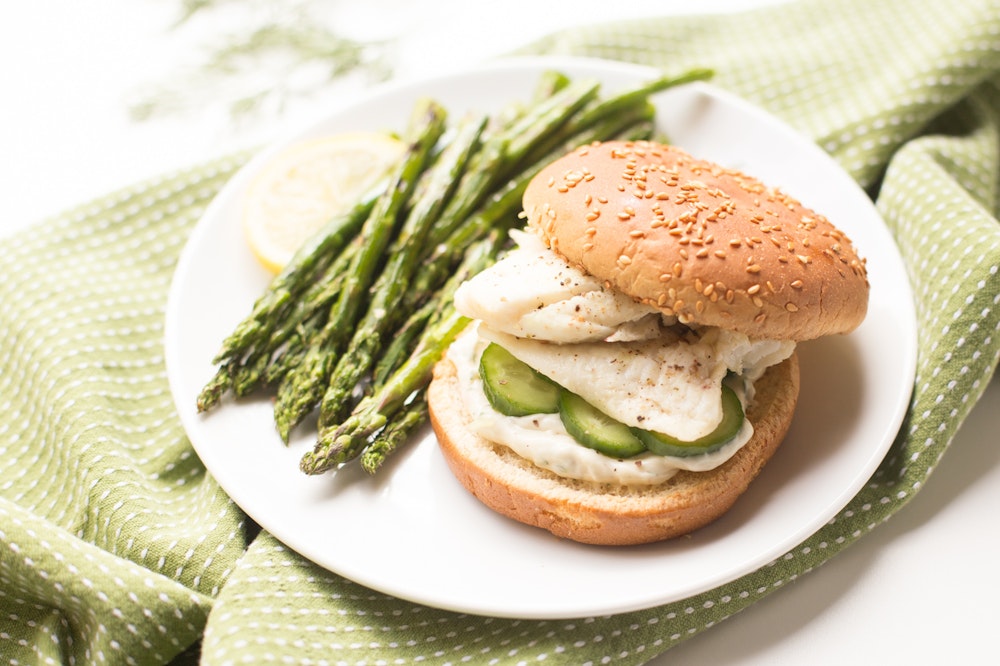 Tilapia Sandwiches with Cucumbers