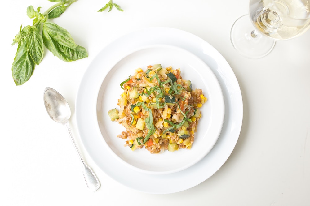 Summer Veggie Saute with Brown Rice