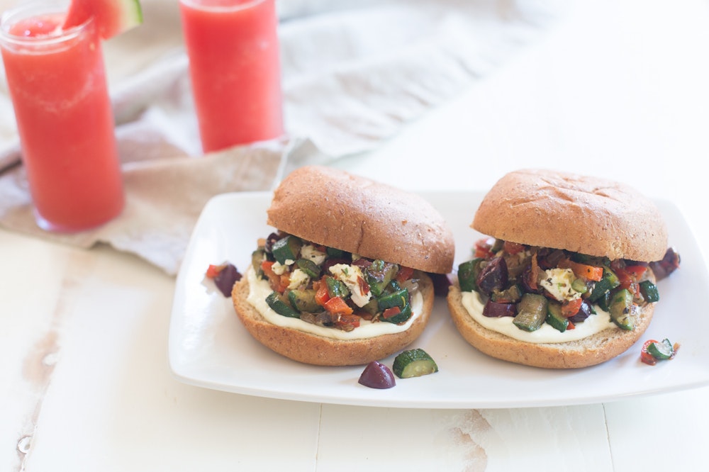 Vegetable and Goat Cheese Sandwiches