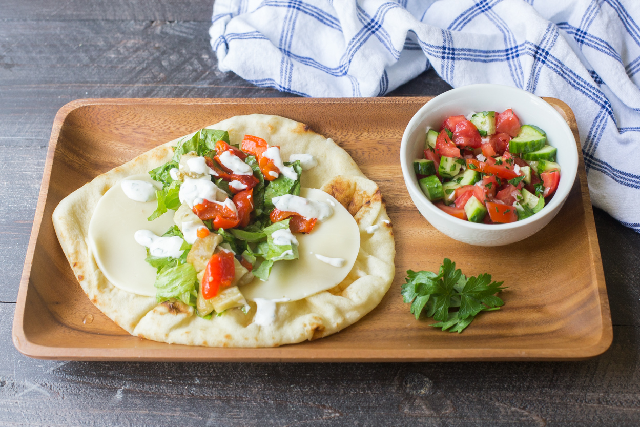 Grilled Eggplant and Red Pepper Salad