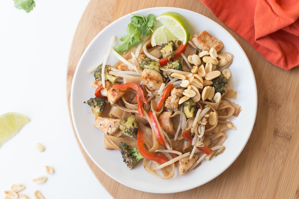 Chicken Pad Thai with Zucchini Noodles