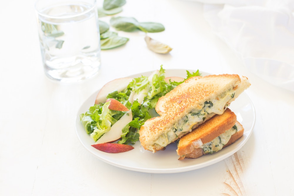 Spinach and Artichoke Grilled Cheese