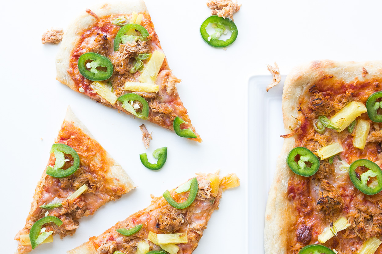 Pulled Pork Pizza with Pineapple and Jalapenos