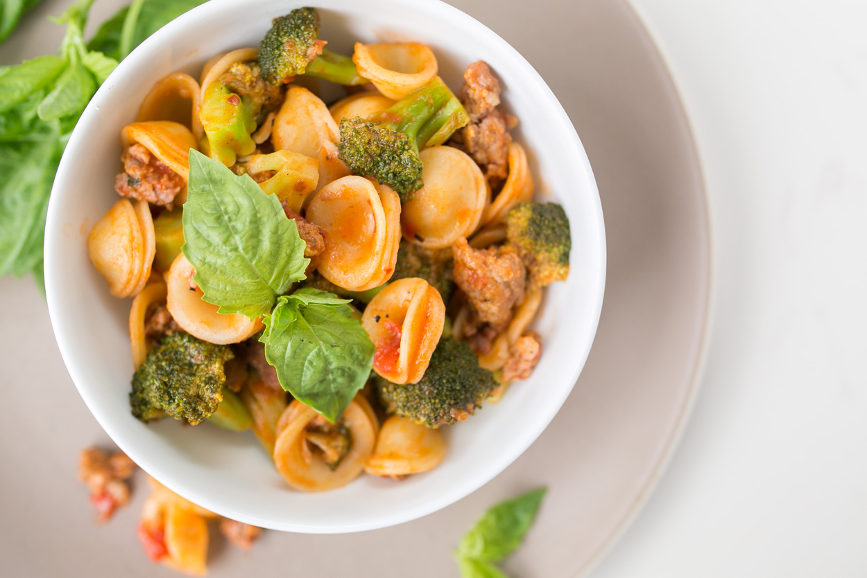 Broccoli and Sausage Orecchiette