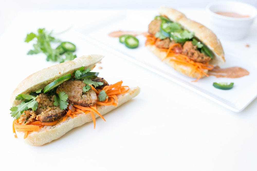 Indian Banh Mi with Leftover Meatballs