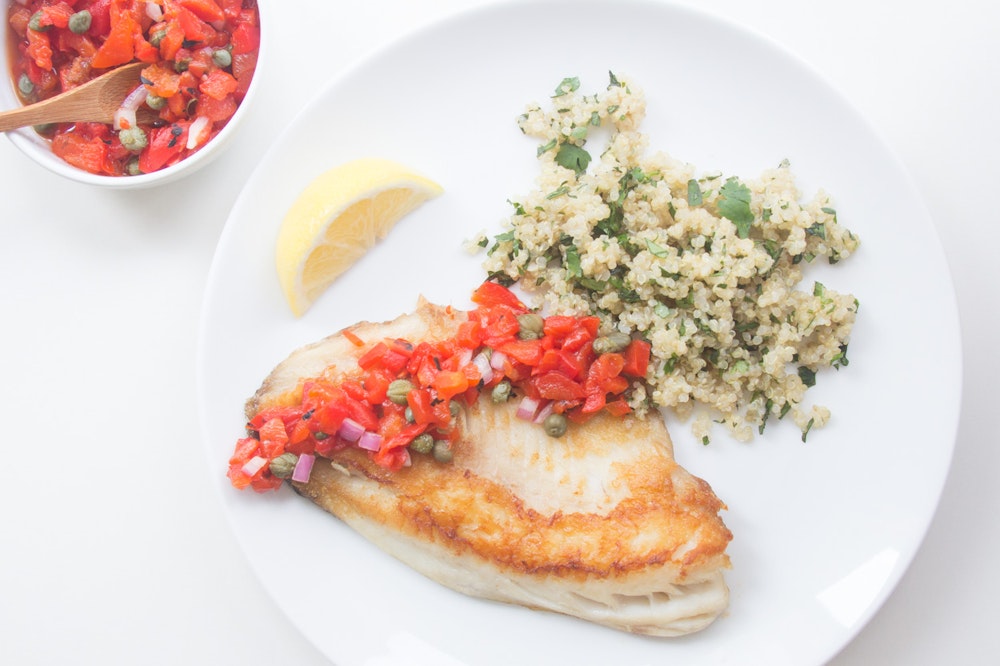 Pan-Seared Tilapia with Roasted Red Pepper Salsa