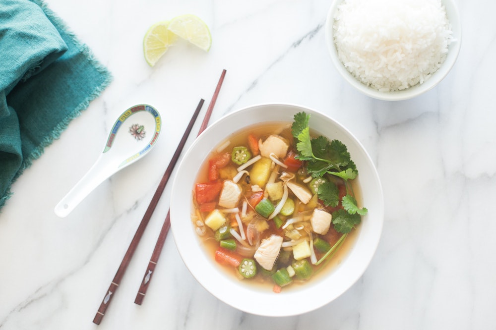Sweet and Sour Vietnamese Fish Soup "Canh Chua"
