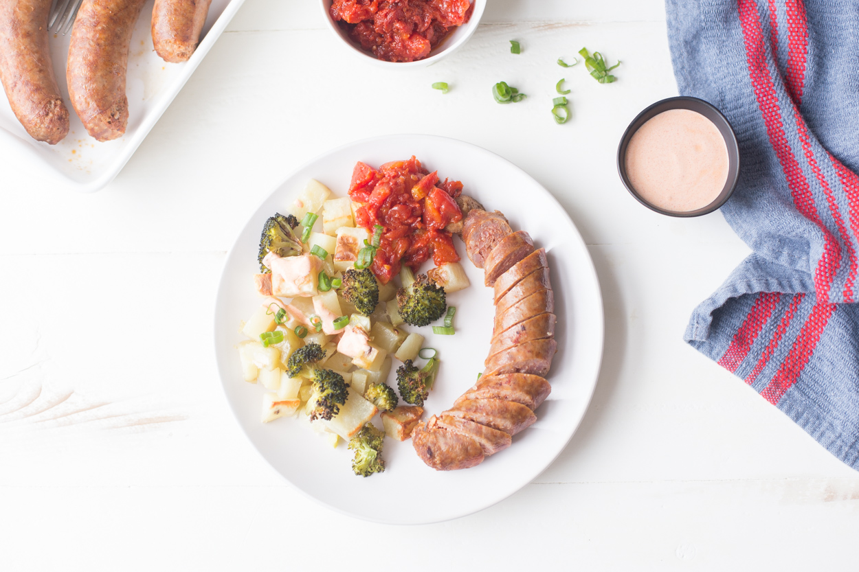 Sausage and Patatas Bravas 