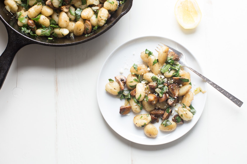 Gnocchi with Mushrooms and Chard