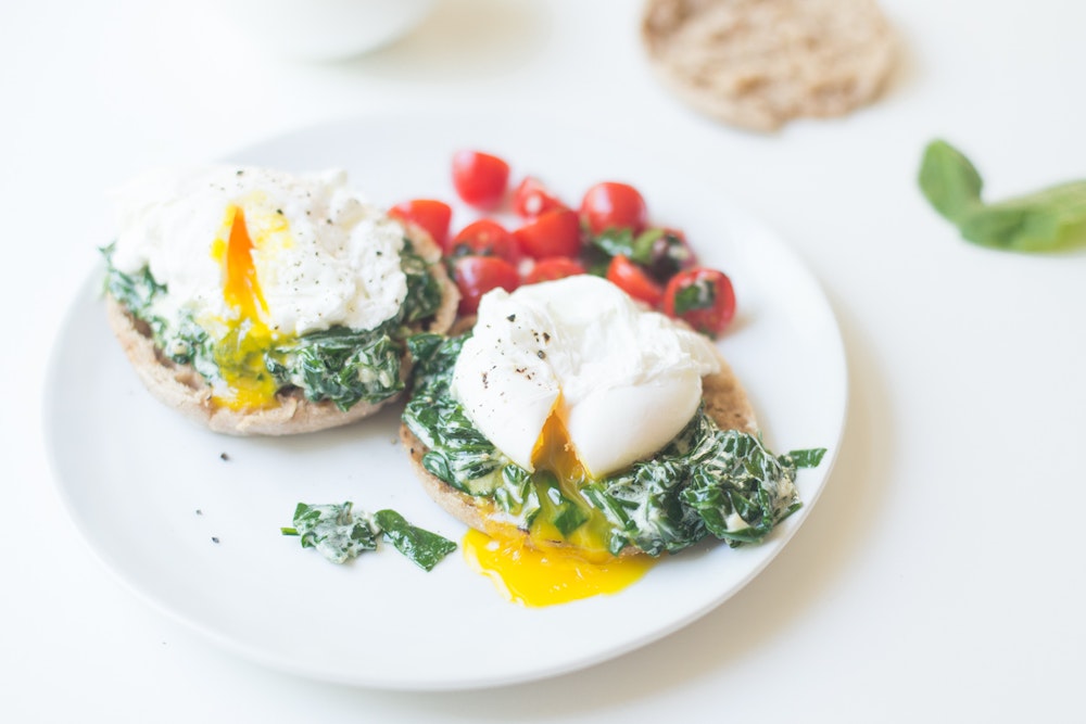 Poached Eggs with Creamy Spinach