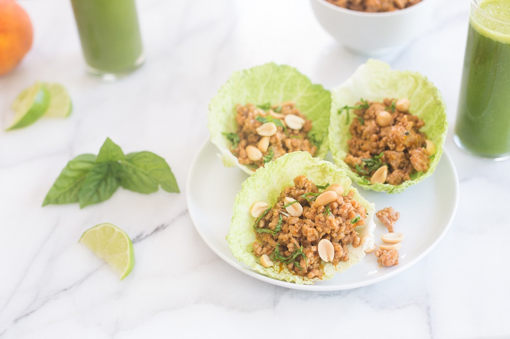 Thai Red Curry Pork Lettuce Cups