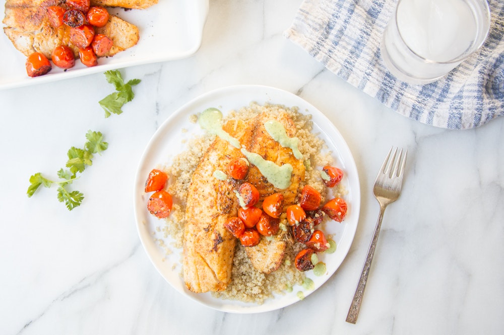Cajun Tilapia with Blistered Cherry Tomatoes
