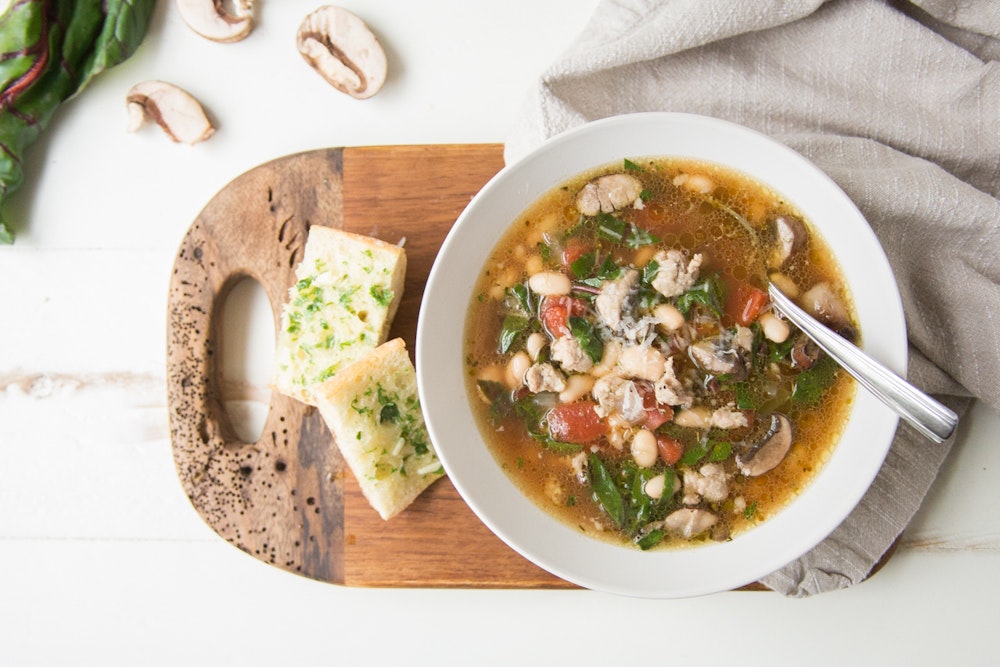 White Bean Soup with Soyrizo and Chard